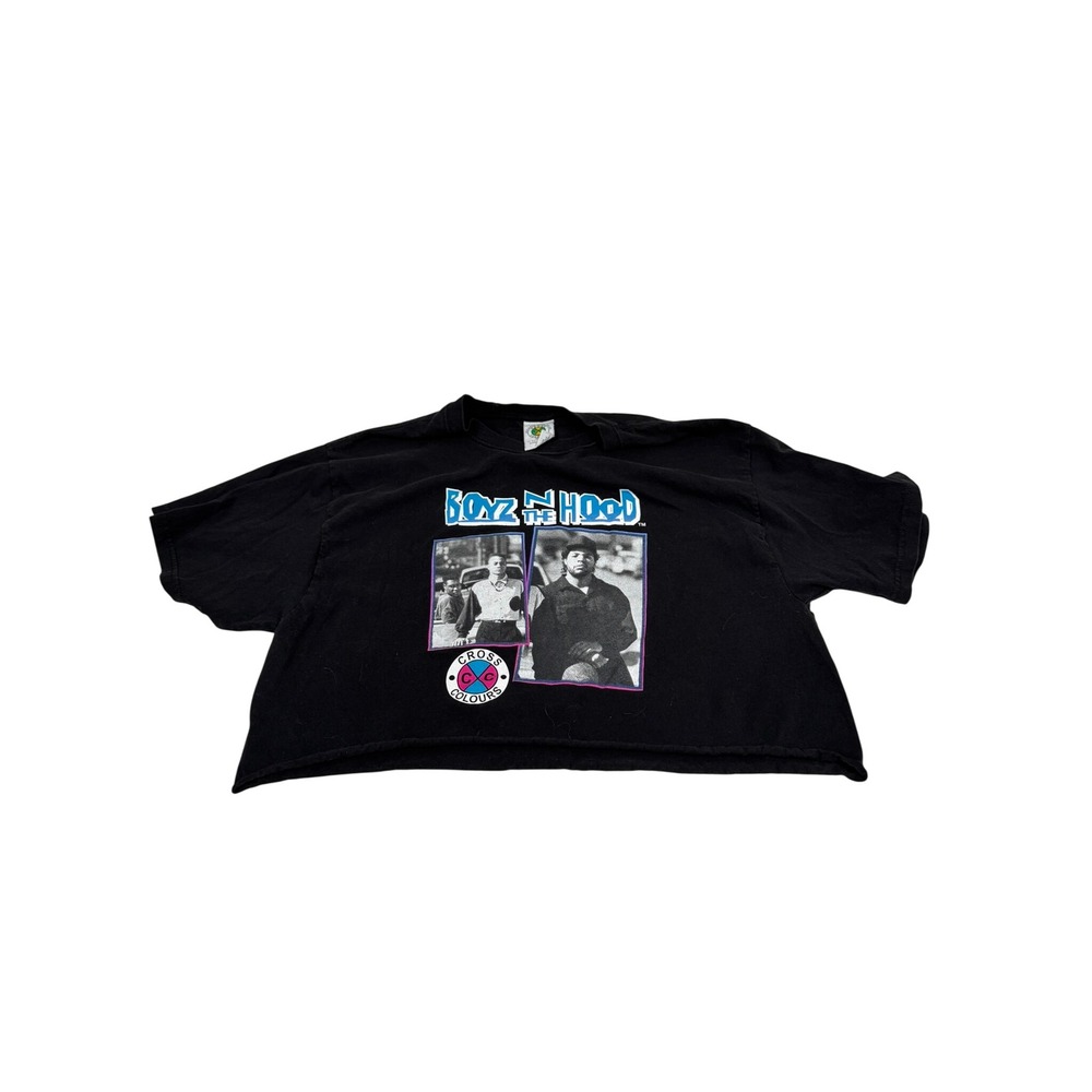 Cross Colours Boyz N The Hood Graphic Cropped T-Shirt Black Large